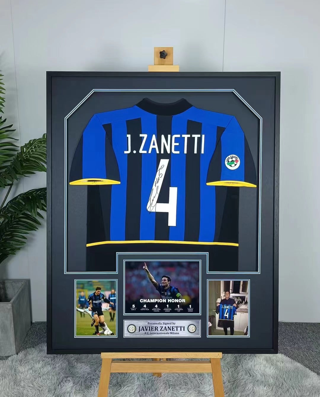 Javier Zanetti Inter Milan Signed Jersey Framing