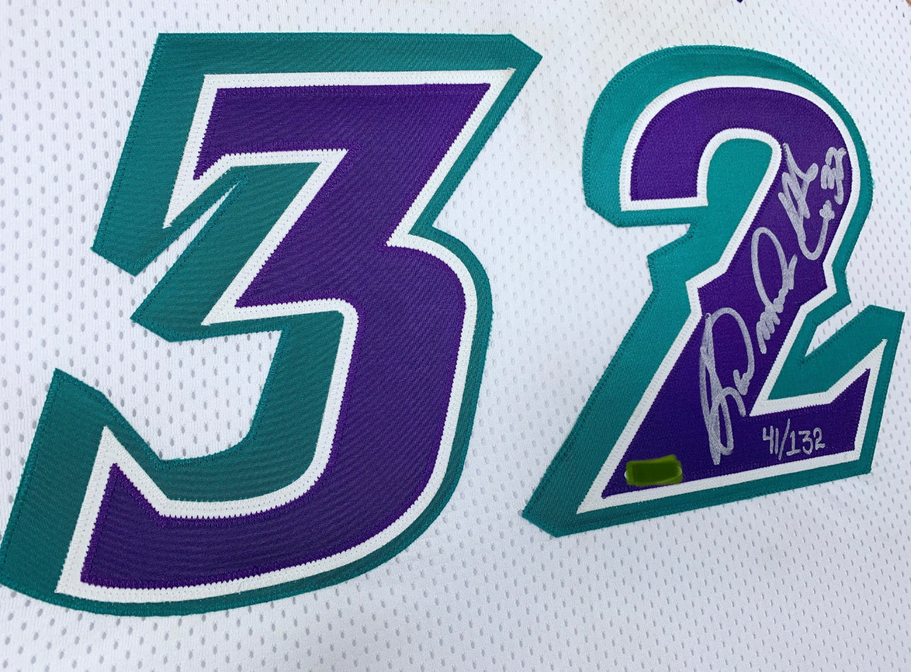 Karl Malone Utah Jazz Autographed Jersey Custom Framing