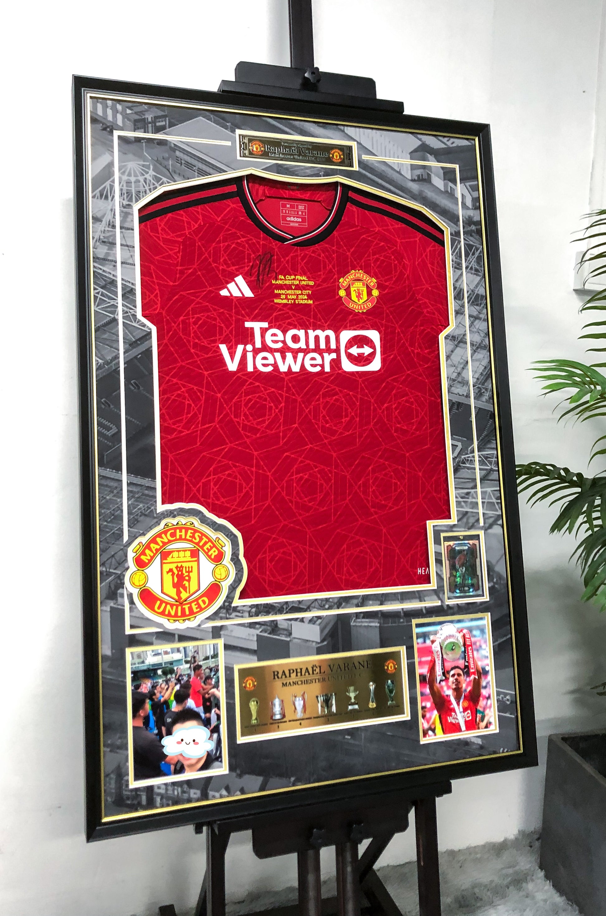 Raphaël Varane Manchester United Autographed Custom Framed Jersey