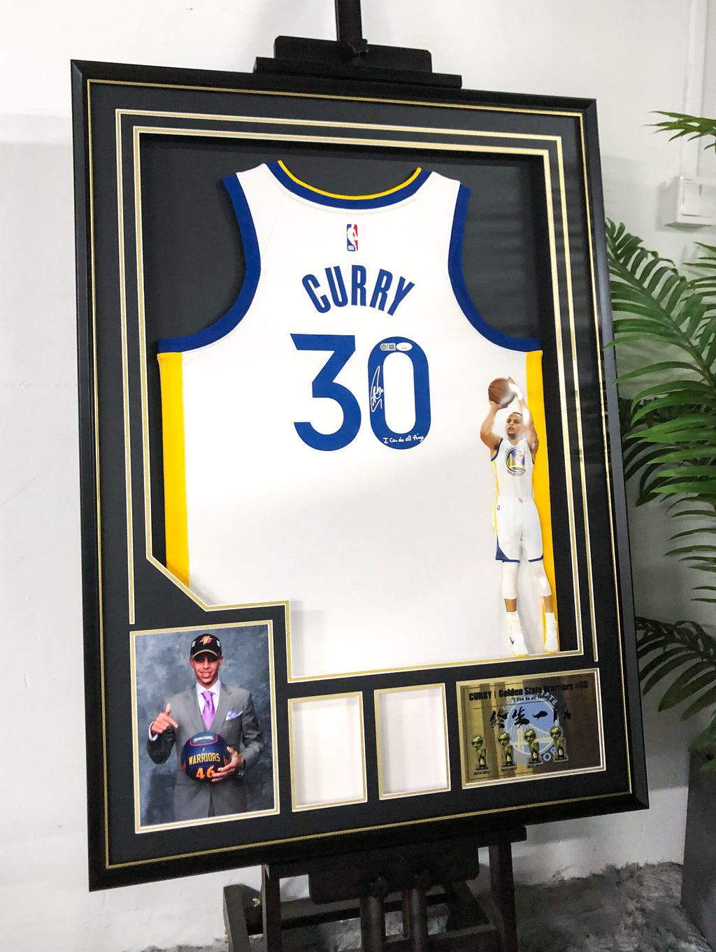 Stephen Curry Golden State Warriors Autographed Jersey Custom Framed