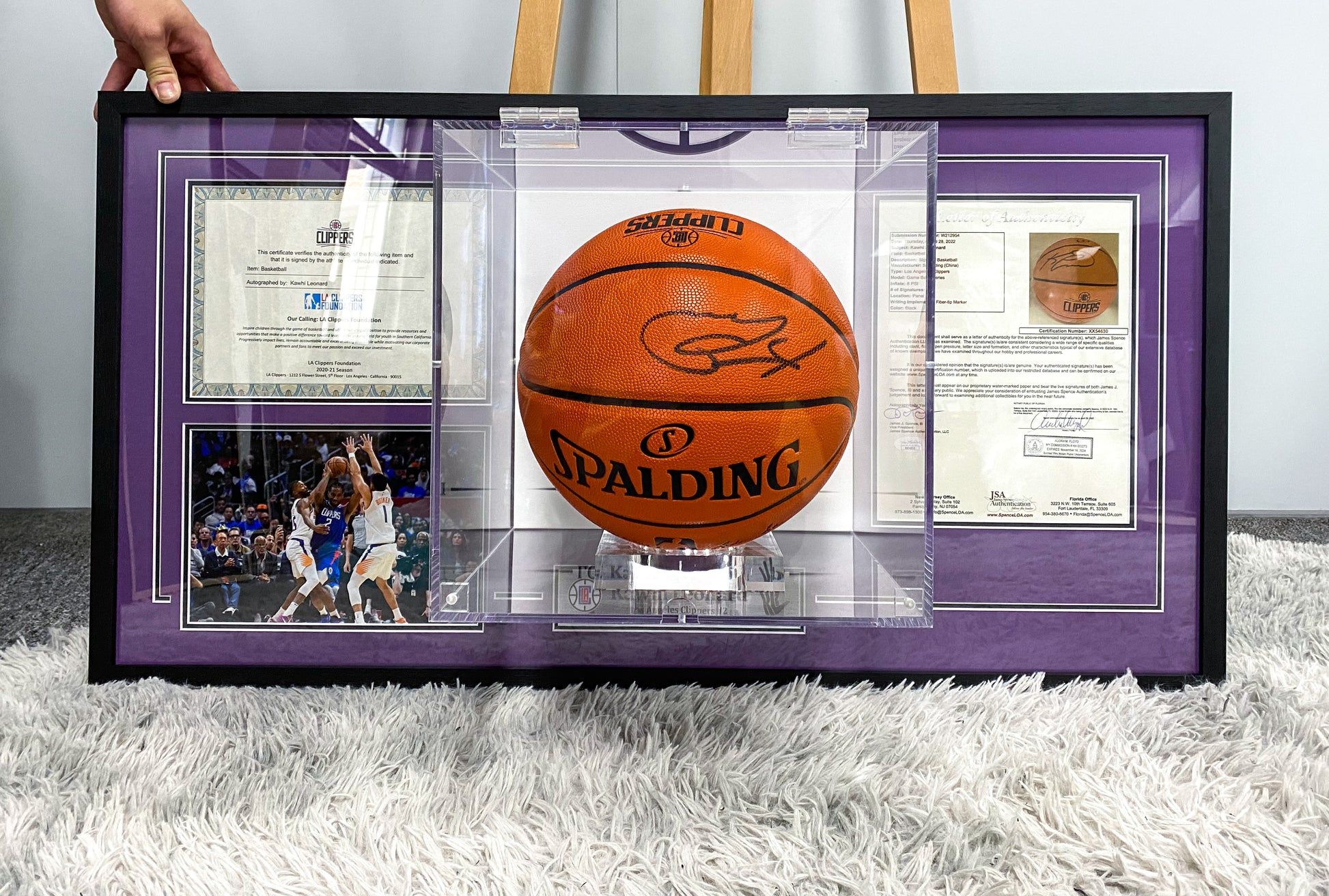 Kawhi Leonard basketball autograph Custom Framing