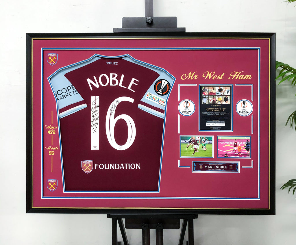 Mark Noble West Ham Autographed Jersey Framed