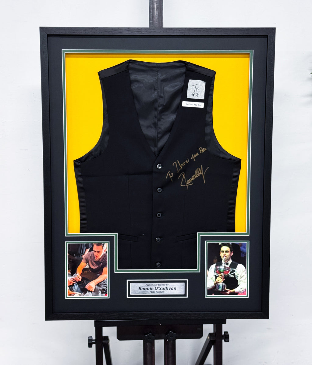 Ronnie O'Sullivan Autographed Snooker Waistcoat Display Frame