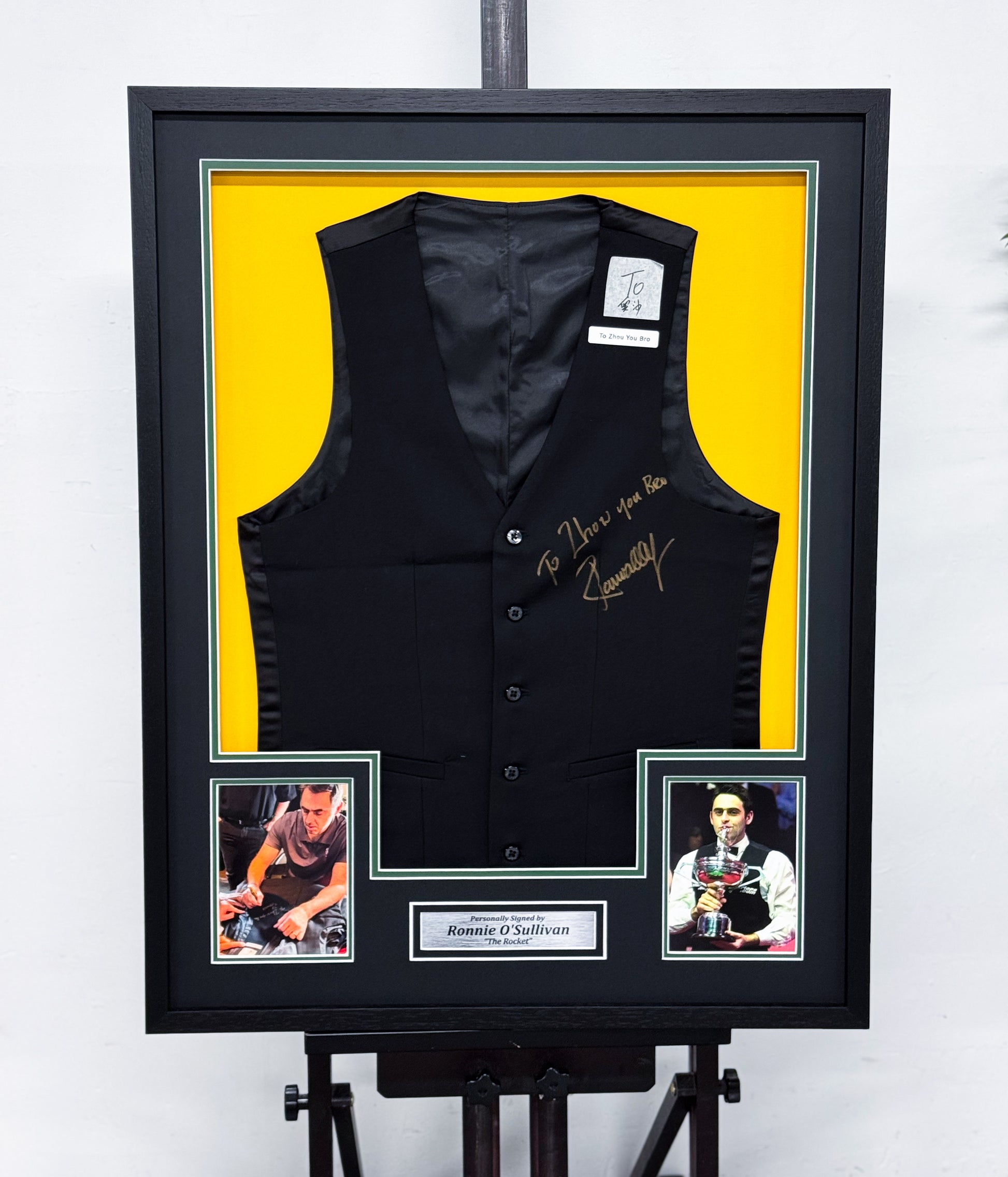 Ronnie O'Sullivan Autographed Snooker Waistcoat Display Frame