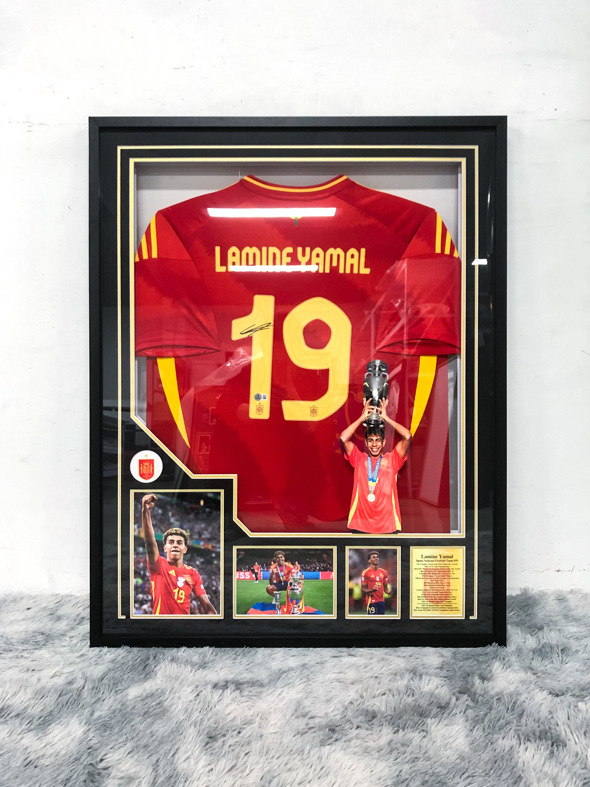 Lamine Yamal Spain National Team Framed Signed Jersey