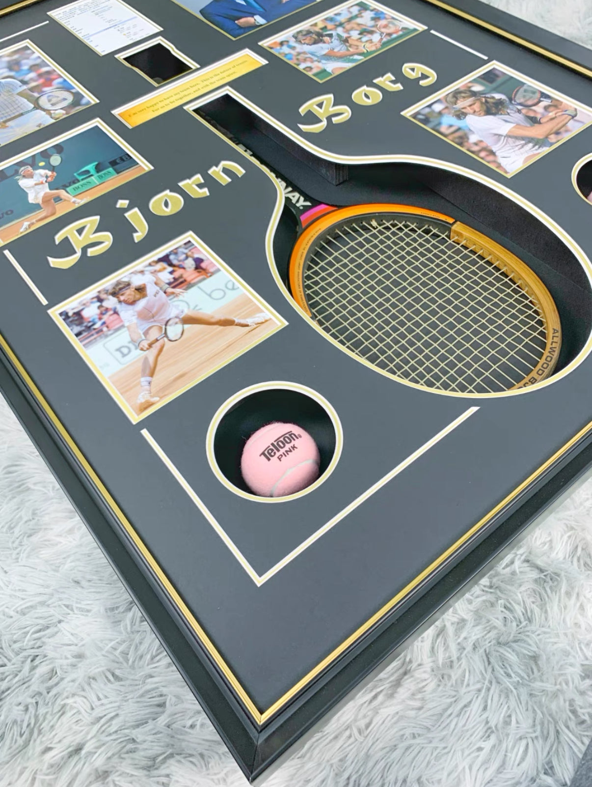 Borg Autographed Tennis Racket | Personalized Framed Keepsake