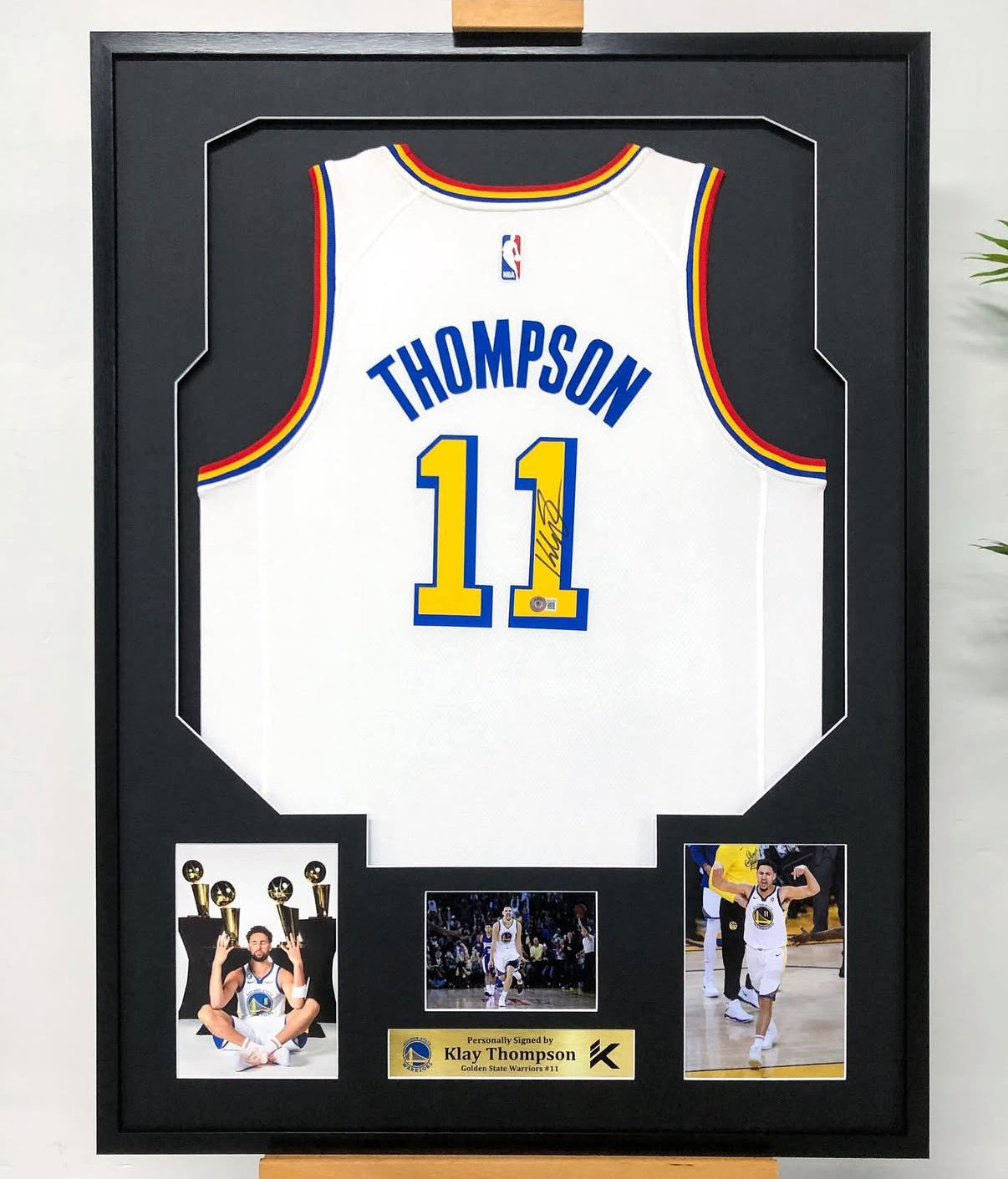 Klay Thompson Golden State Warriors Autographed Jersey Framed