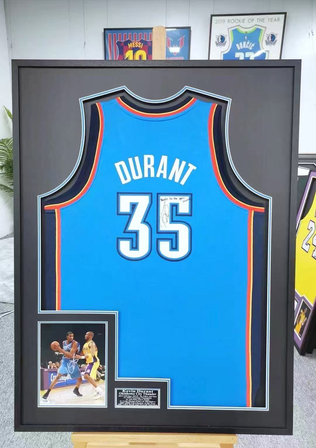 Kevin Durant Oklahoma City Thunder Autographed Jersey Custom Framed
