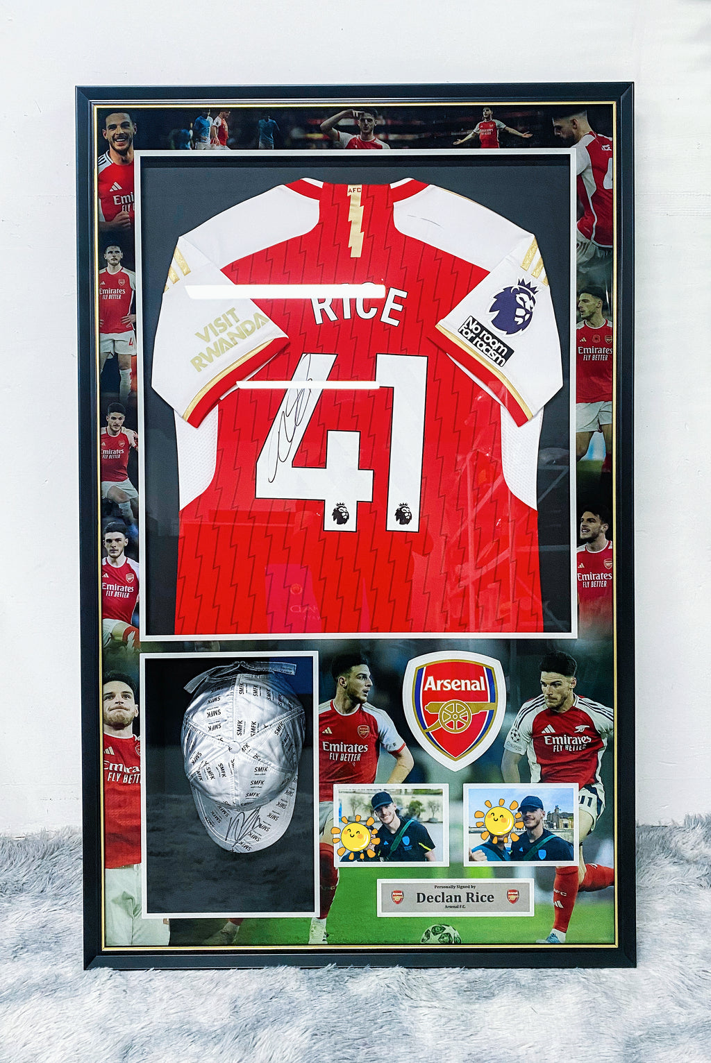 Declan Rice Arsenal FC Autographed Custom Framed Jersey