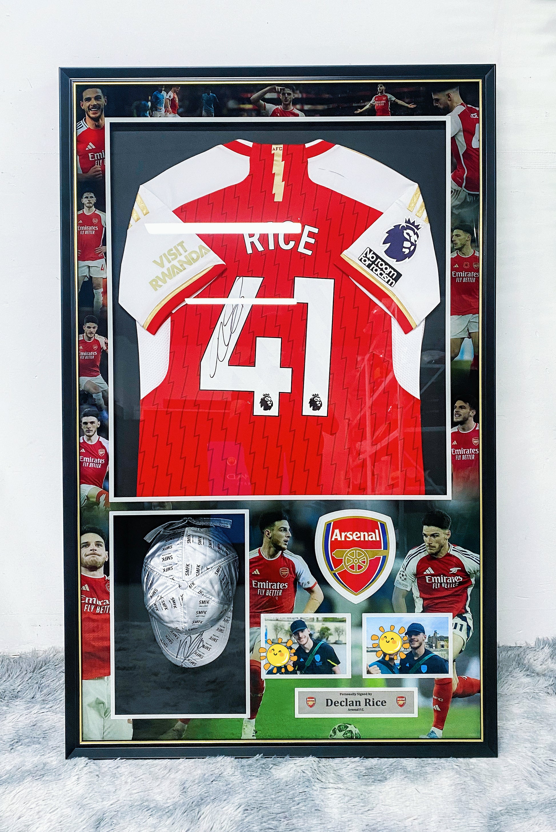 Declan Rice Arsenal FC Autographed Custom Framed Jersey
