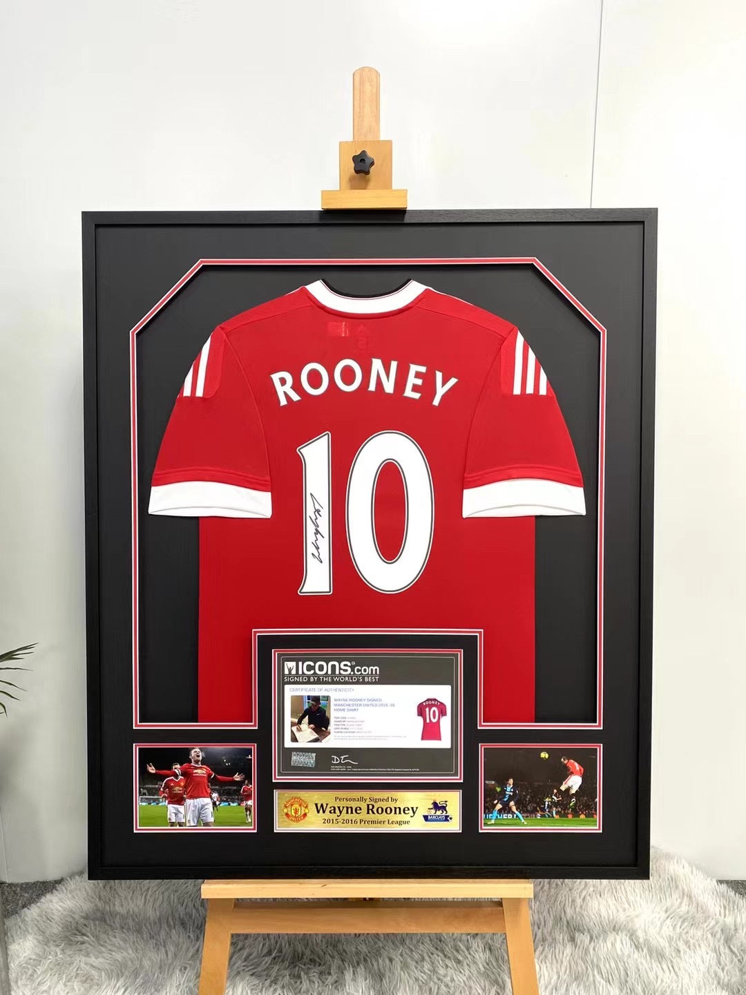 Wayne Rooney Manchester United Autographed Jersey Standard Framed