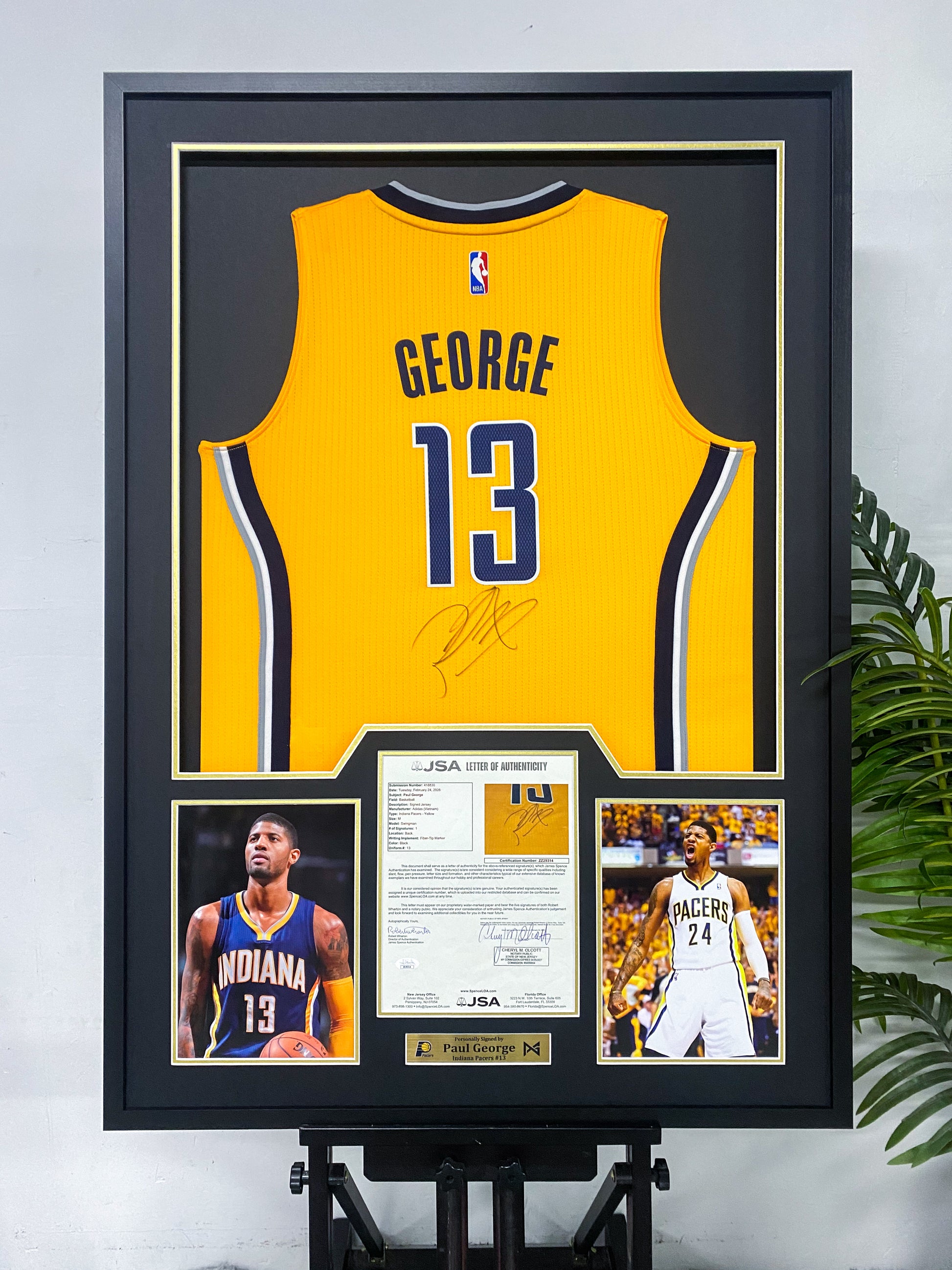 Paul George Indiana Pacers 13 Jersey Framing