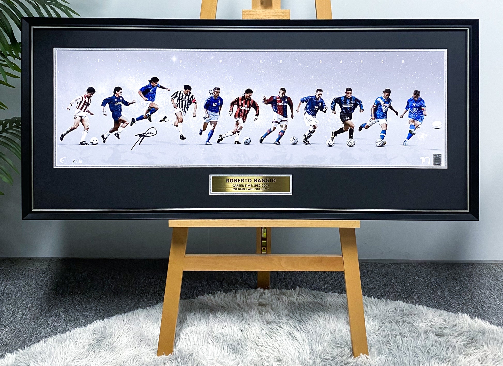Roberto Baggio Career Evolution Signed Framed Poster