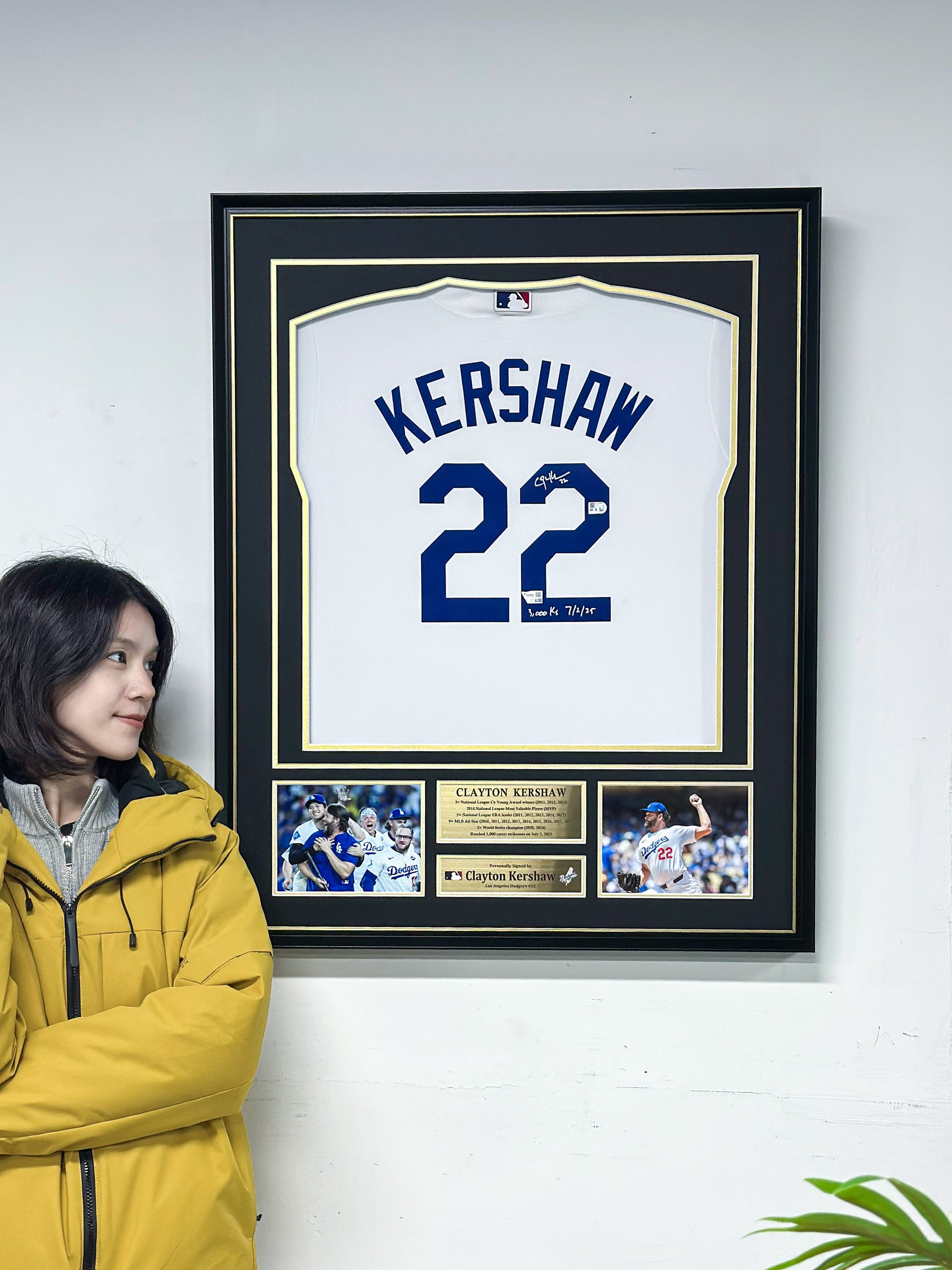 Clayton Kershaw Los Angeles Dodgers Jersey Custom Framing