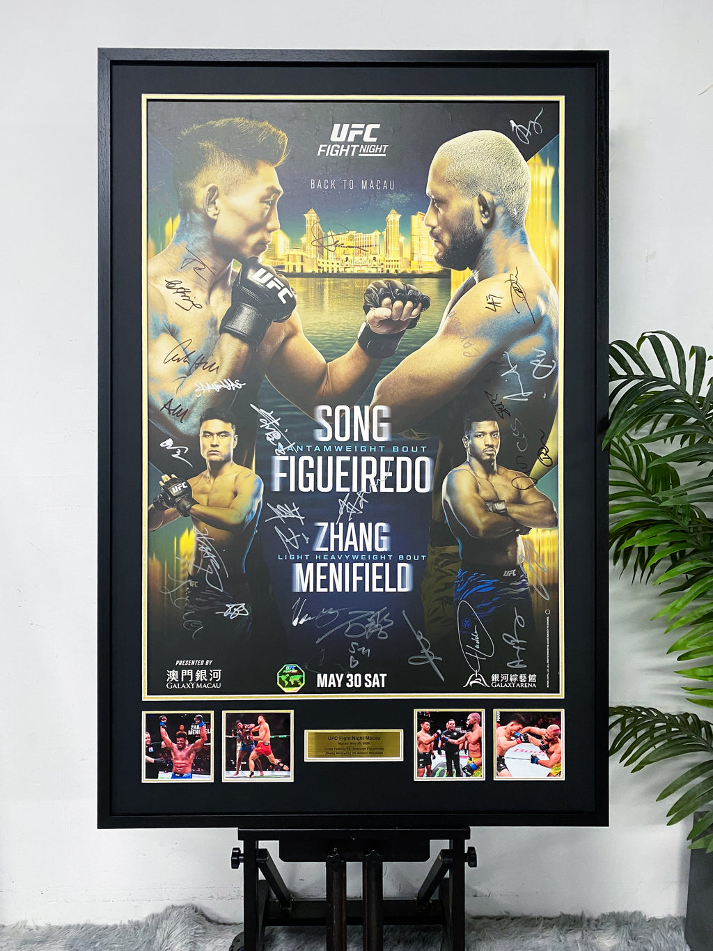 UFC Fight Night Macau Song vs Figueiredo Multi Fighters Signed Poster Framed