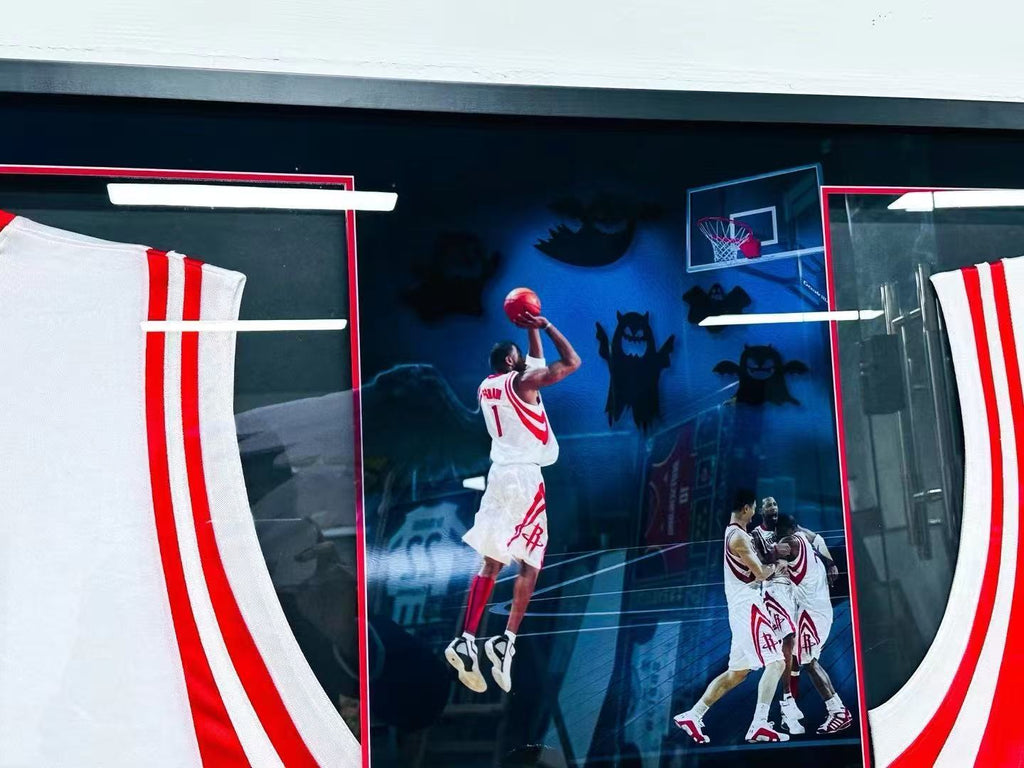 Tracy McGrady & Yao Ming Houston Rockets Autographed Custom Framed Jersey