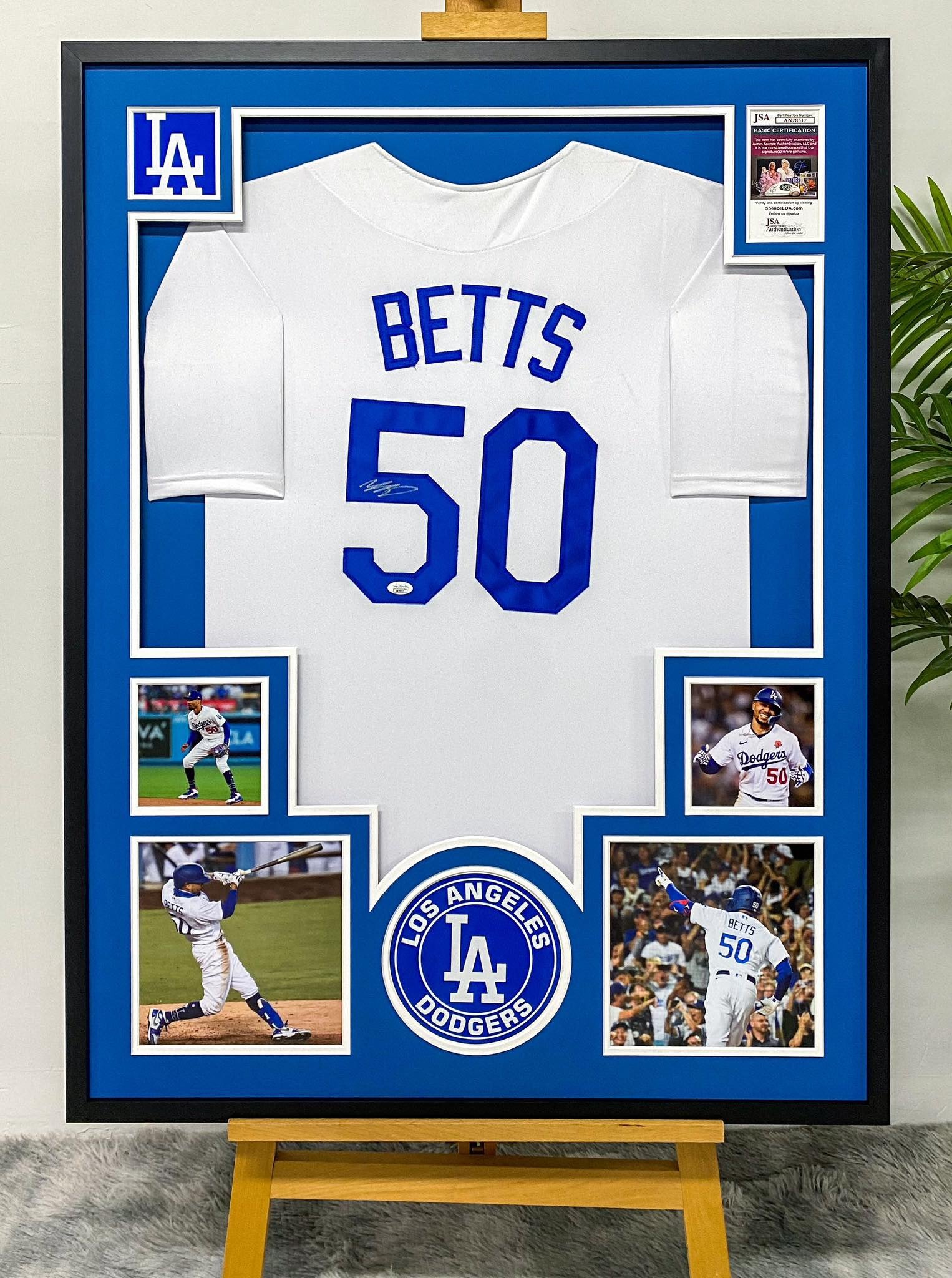 Mookie Betts Los Angeles Dodgers Autographed Jersey Jersey Framing