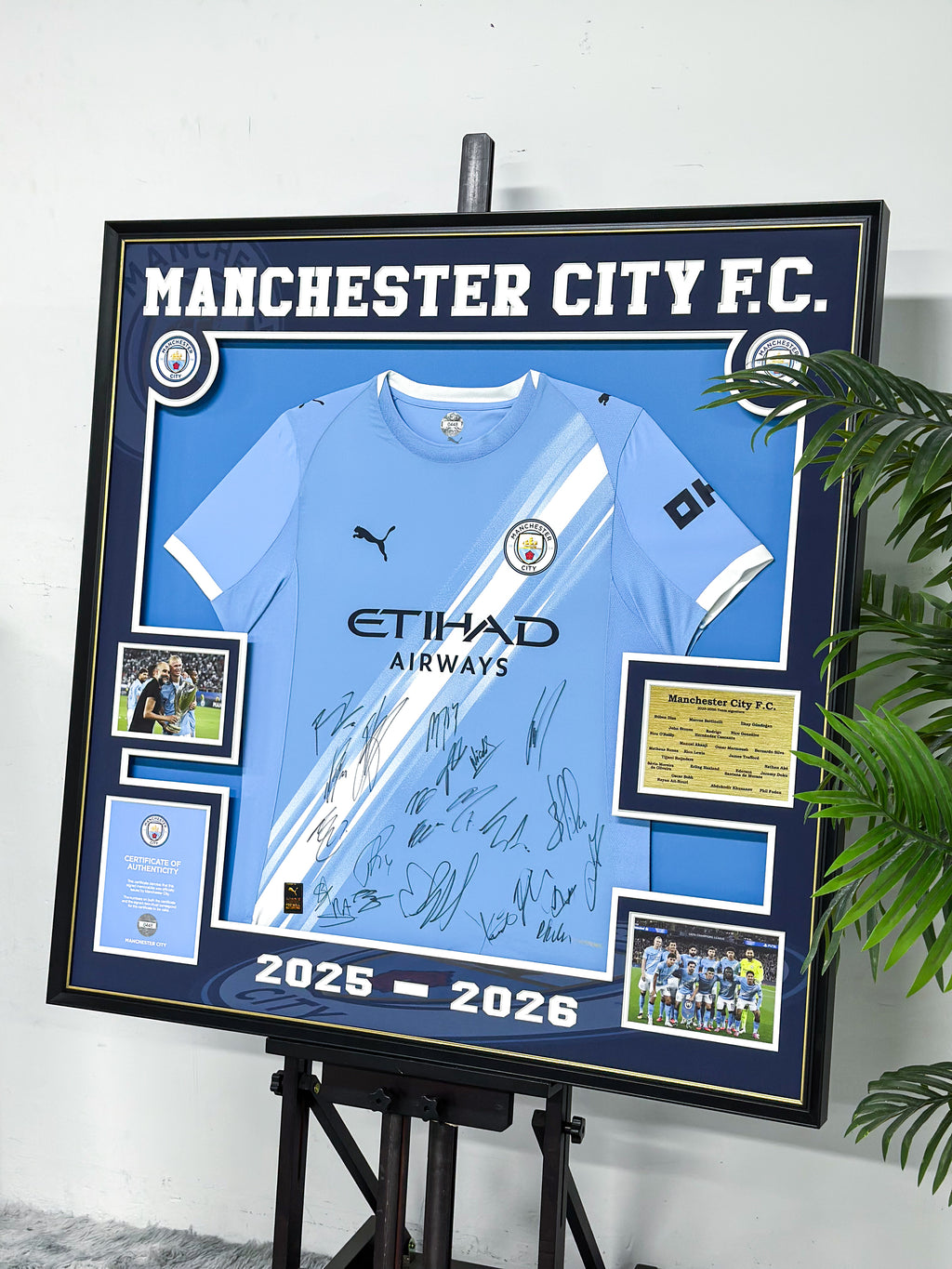 Erling Haaland Manchester City FC Framed Signed Jersey