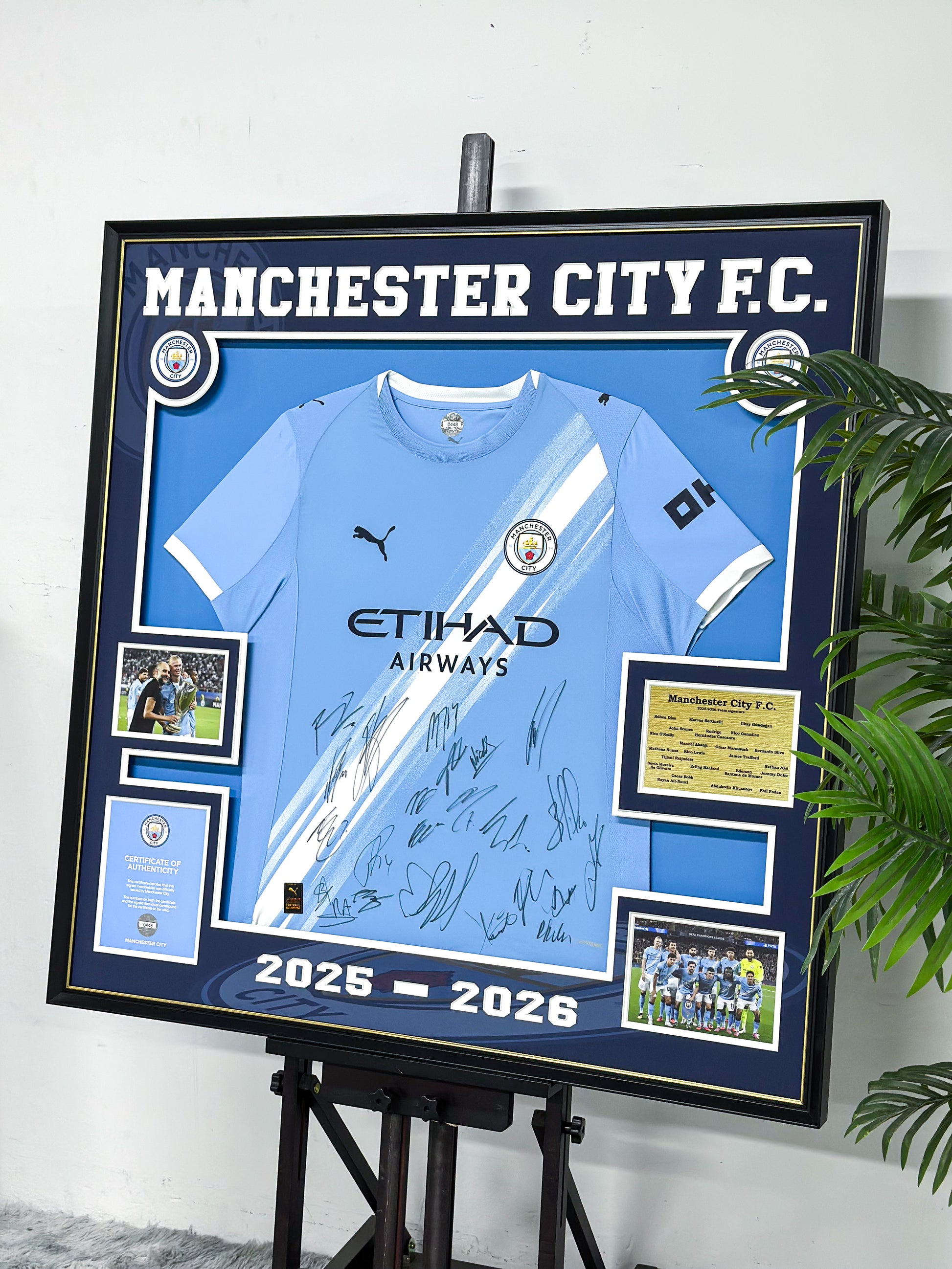 Erling Haaland Manchester City FC Framed Signed Jersey