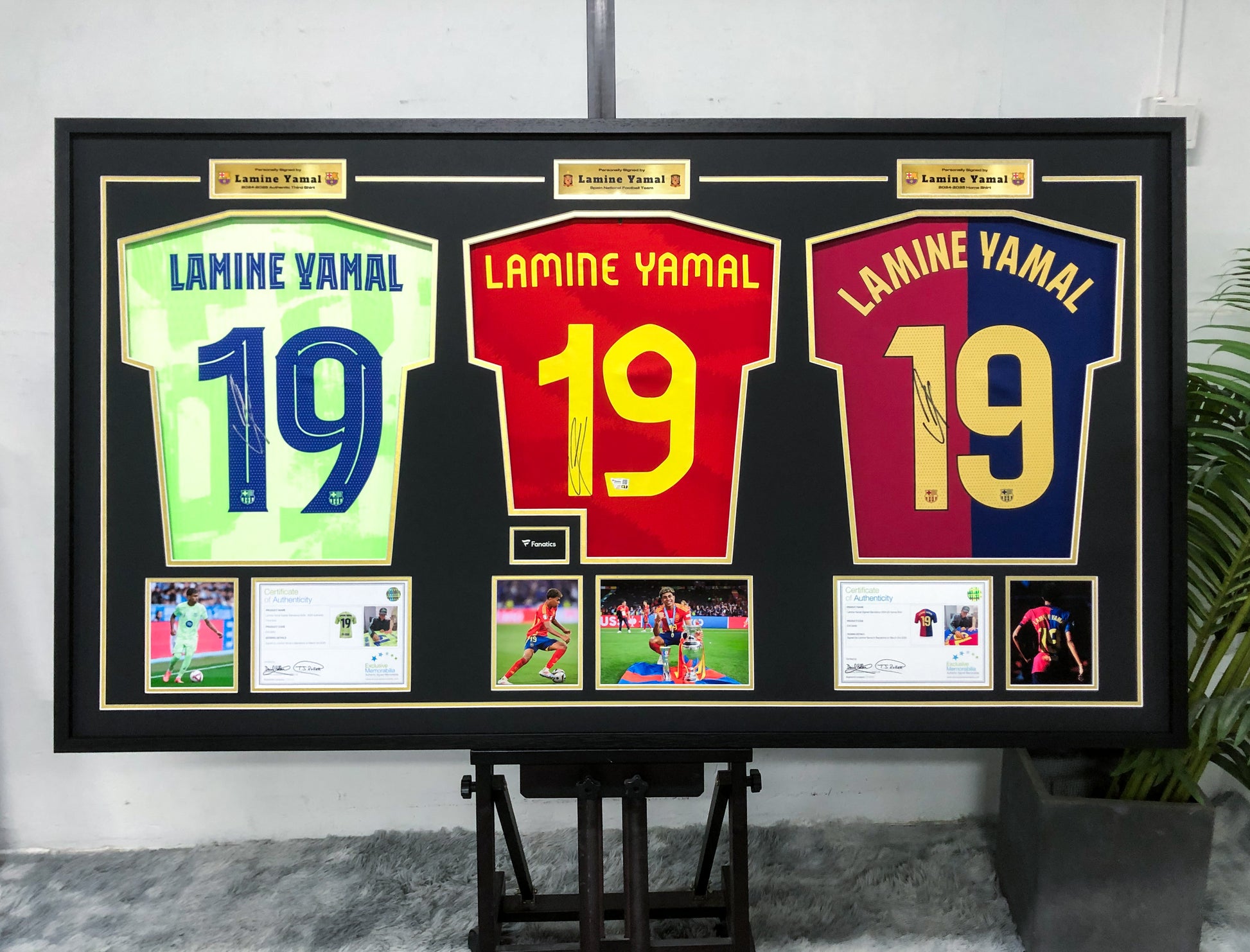 Lamine Yamal FC Barcelona&Spain National Team Jersey Custom Framing
