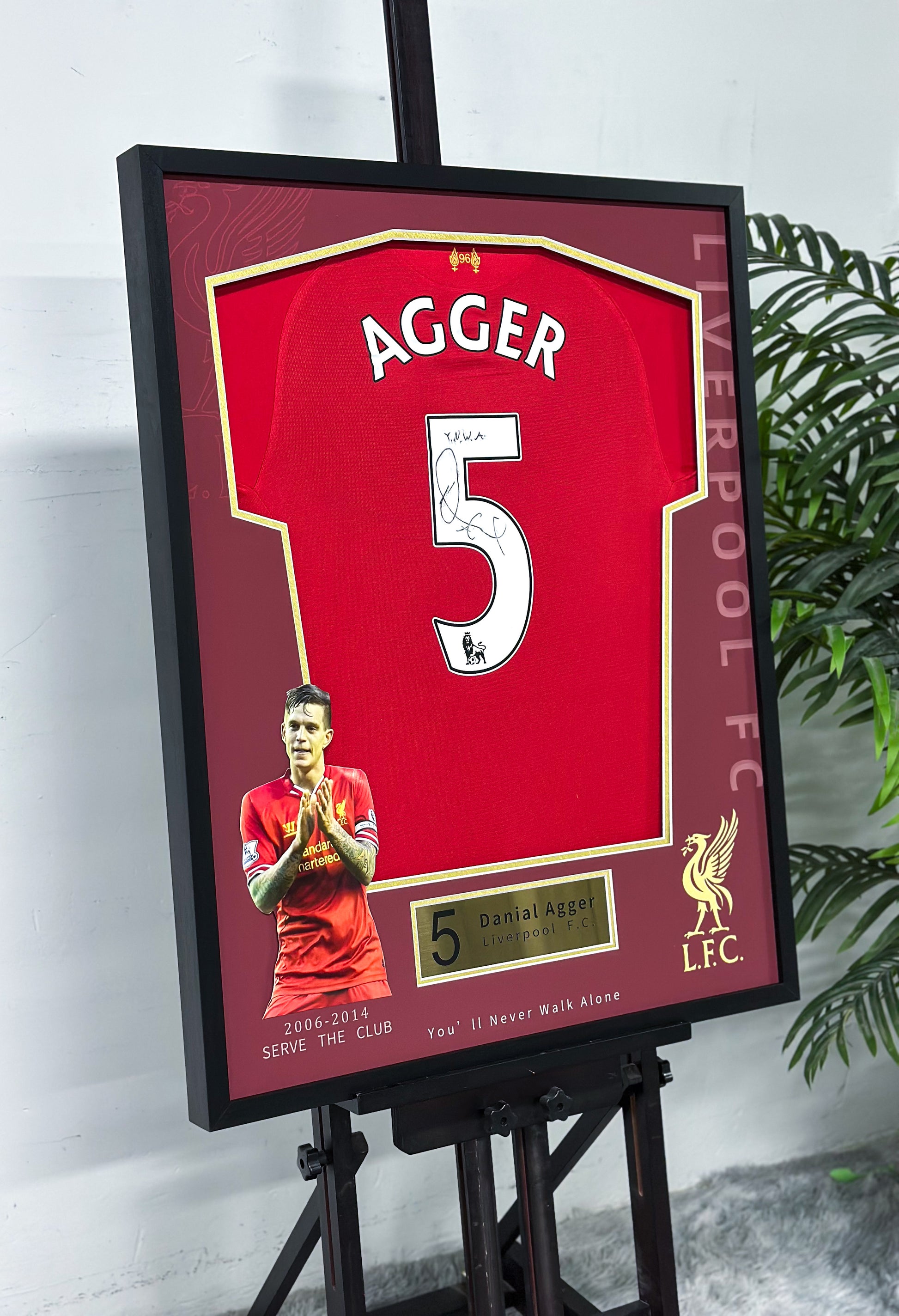 Daniel Agger Liverpool Football Club Jersey Custom Framing
