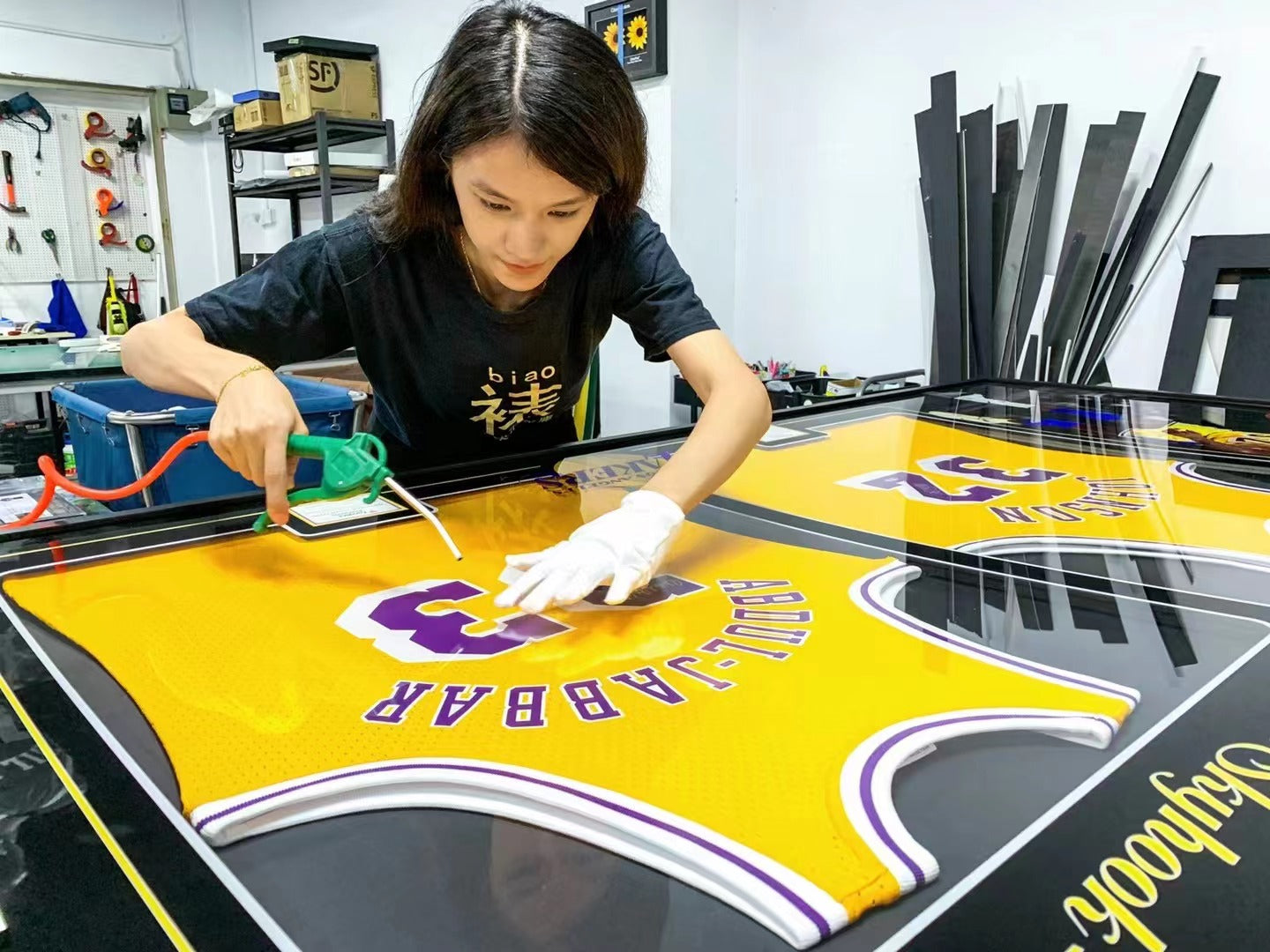 Kareem Abdul-Jabbar & Wilt Chamberlain Signed Custom Framed Jersey