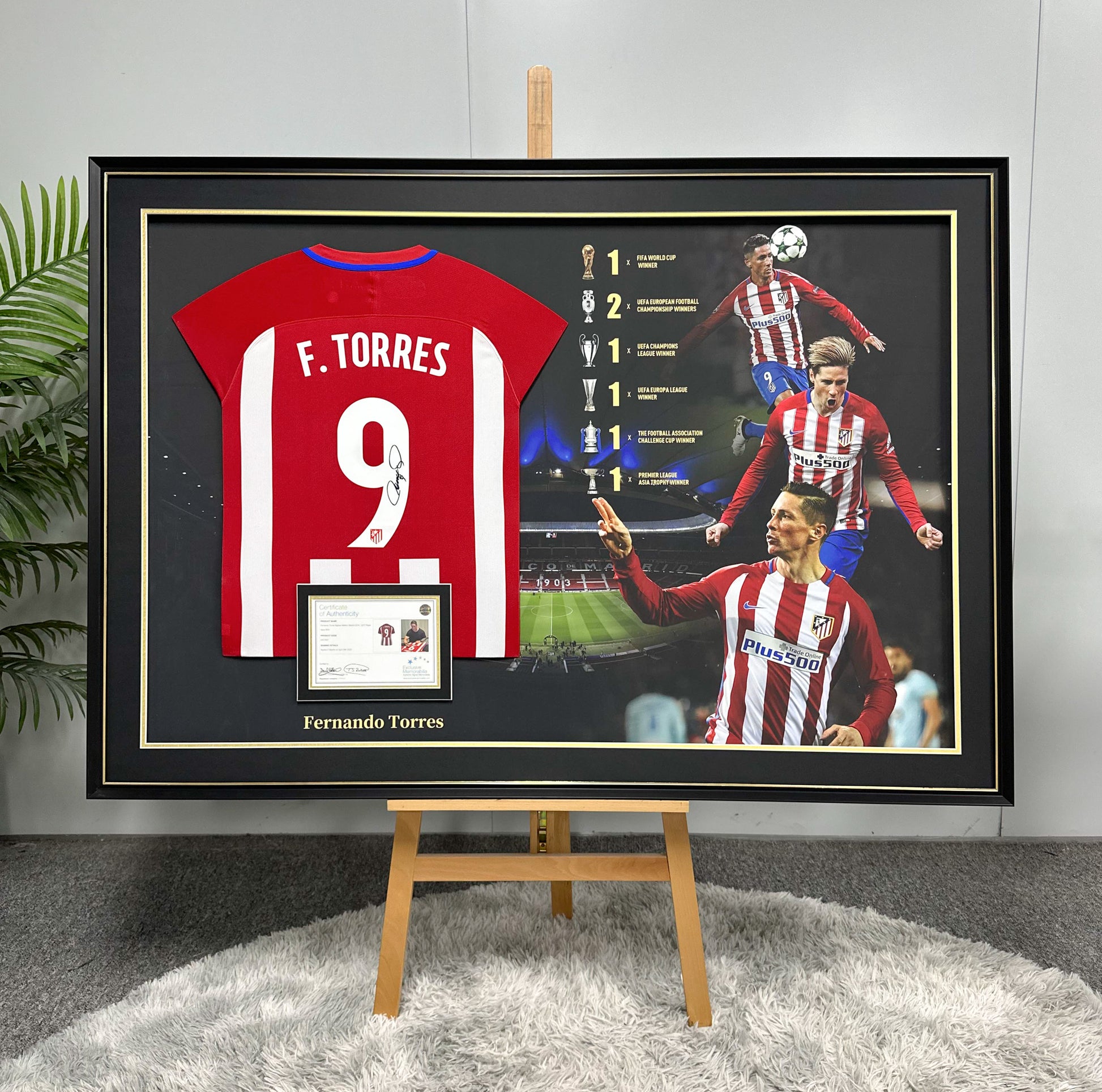 Fernando Torres Club Atlético de Madrid Jersey Custom Framing