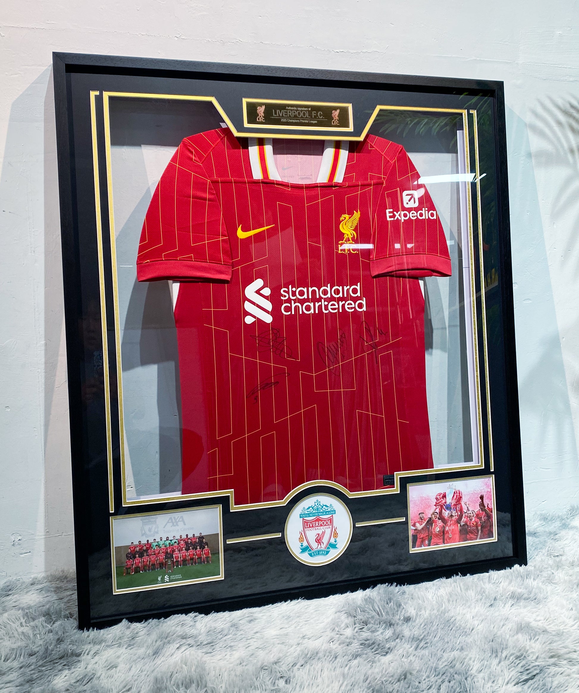 Liverpool FC New Season Home Multi-Player Team Signed Jersey Framed Display
