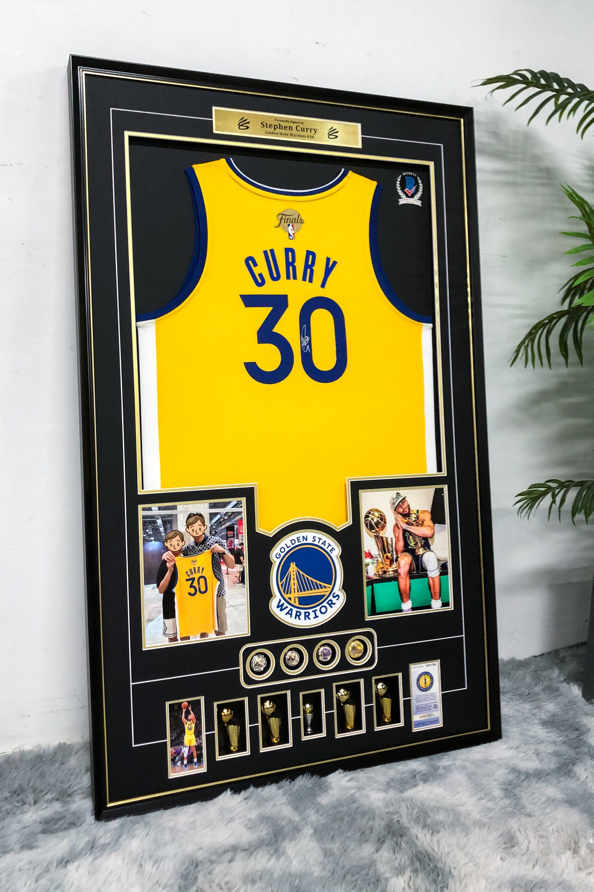 Stephen Curry Golden State Warriors Autographed Custom Framed Jersey