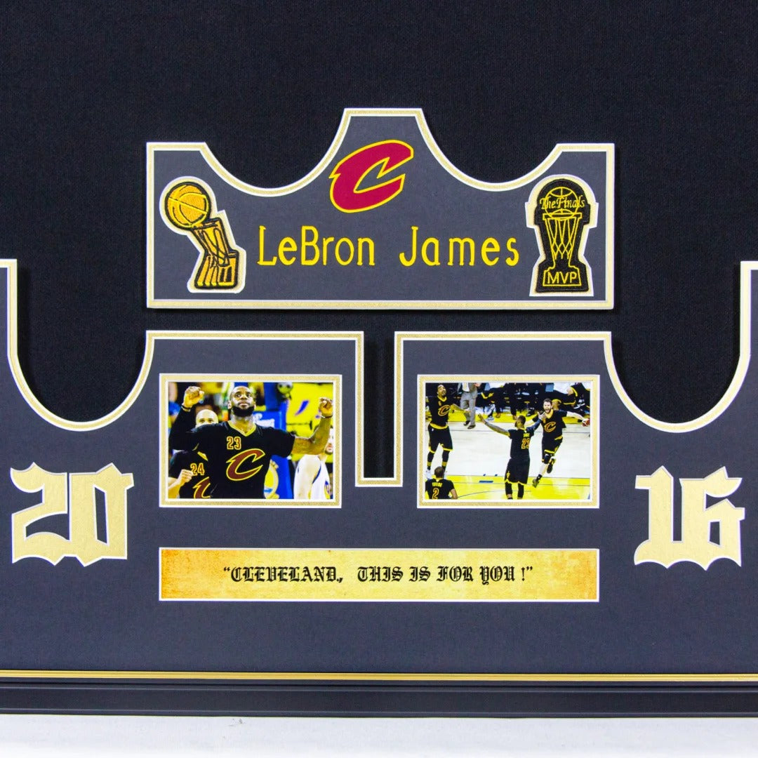 Cleveland Cavaliers LeBron James Autographed Jersey with Standard Design Framed00009