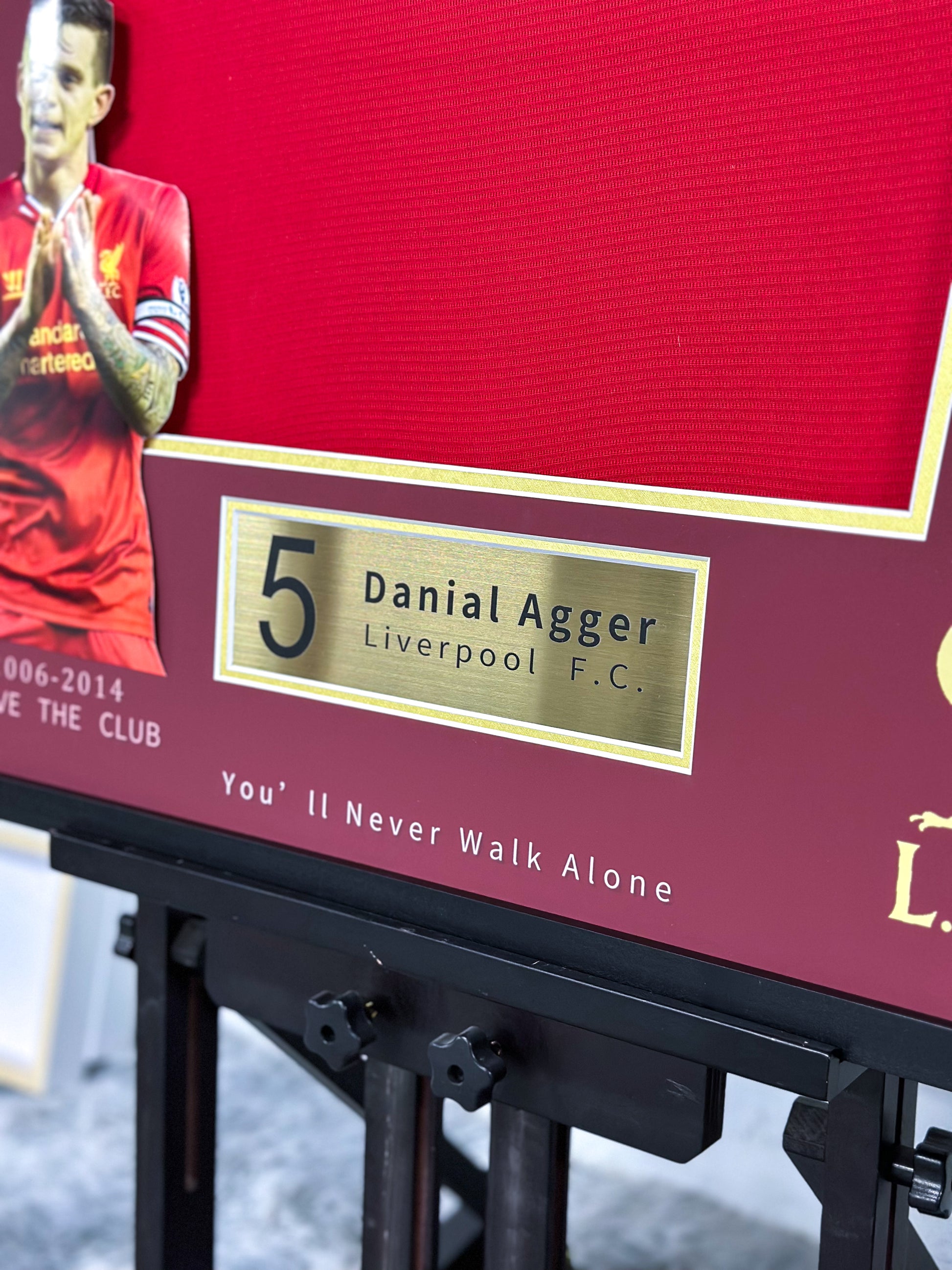 Daniel Agger Liverpool Football Club Jersey Custom Framing