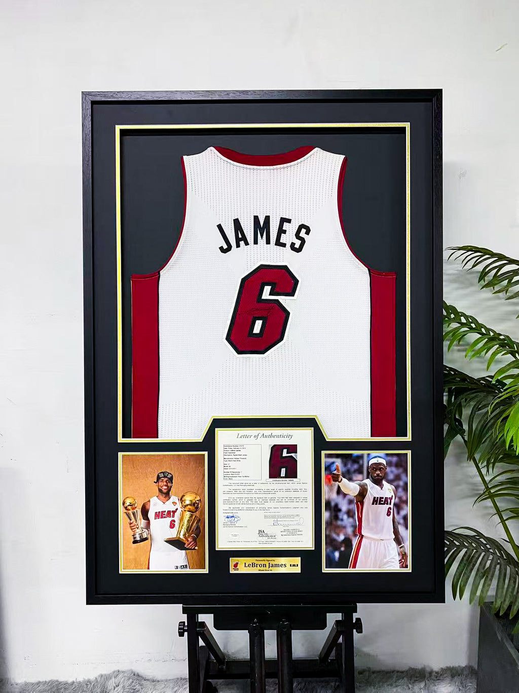 LeBron James Signed Heat Framed Jersey