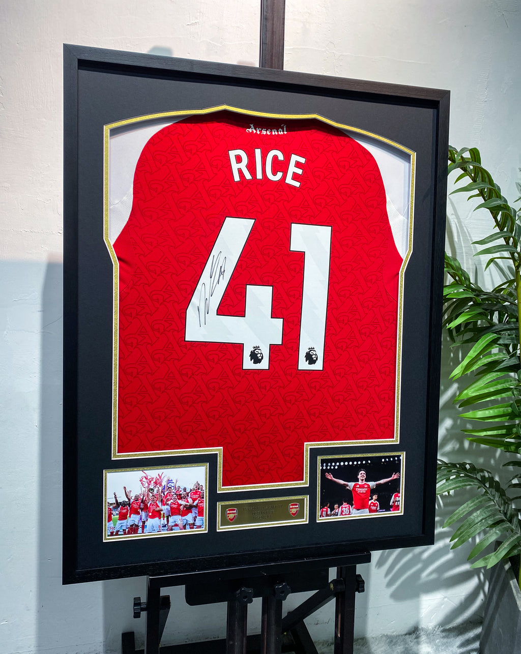 Declan Rice Arsenal 41 Jersey Framing | Bespoke Autograph Memorabilia Display