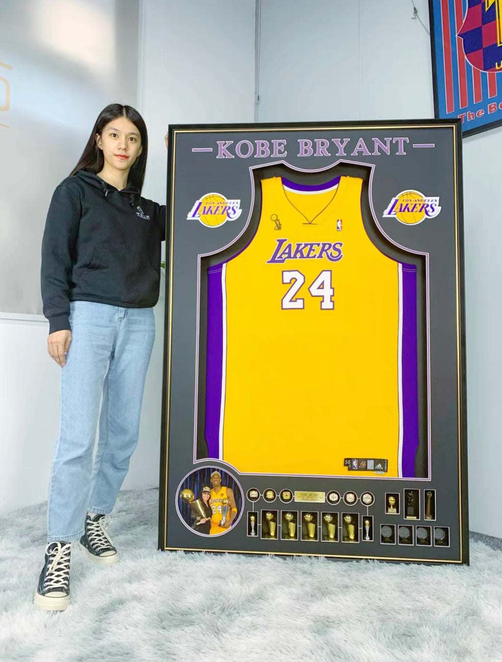 Kobe Bryant Los Angeles Lakers Autographed Jersey Custom Framing