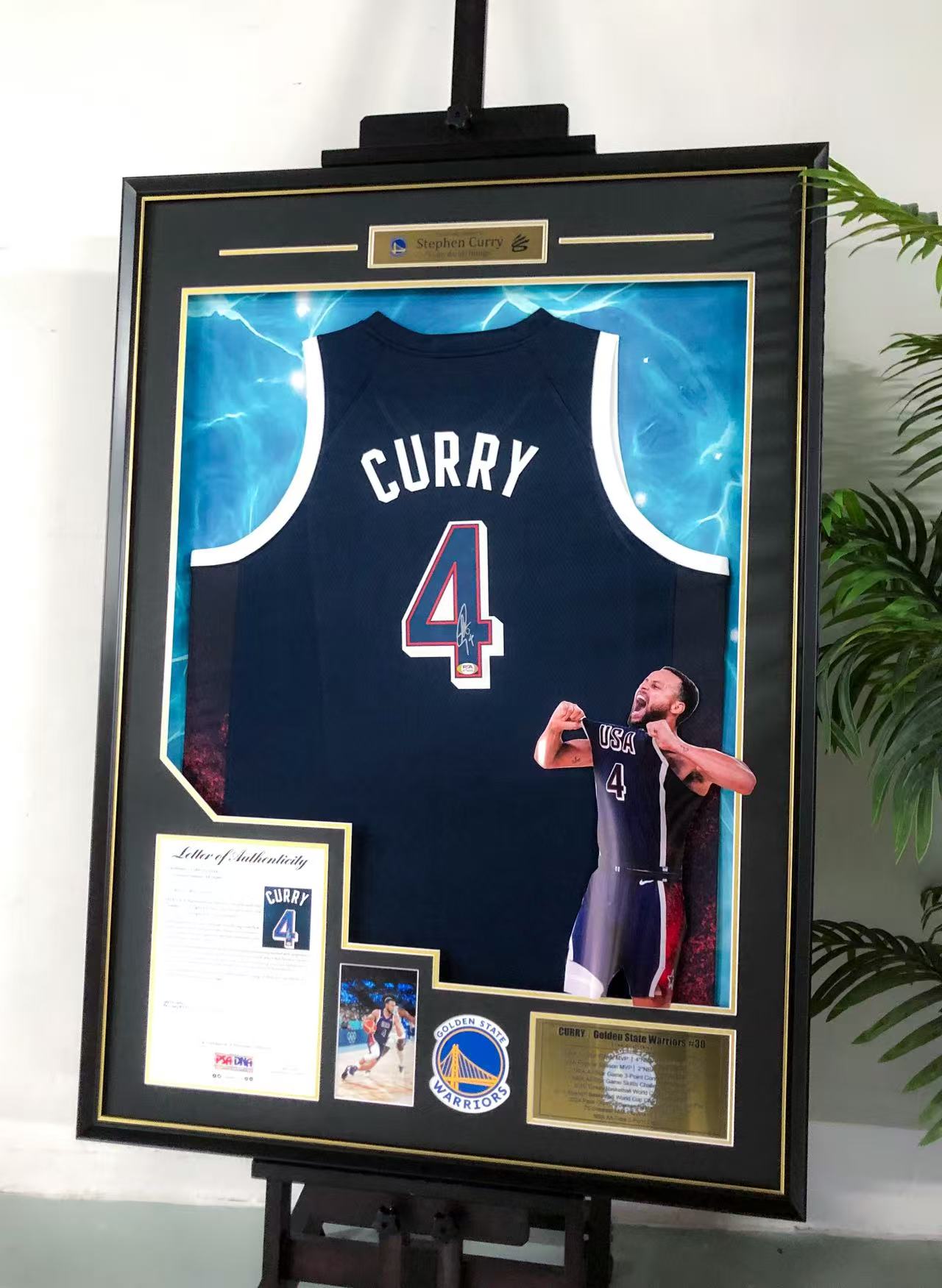 Stephen Curry Golden State Warriors Autographed Jersey Framed