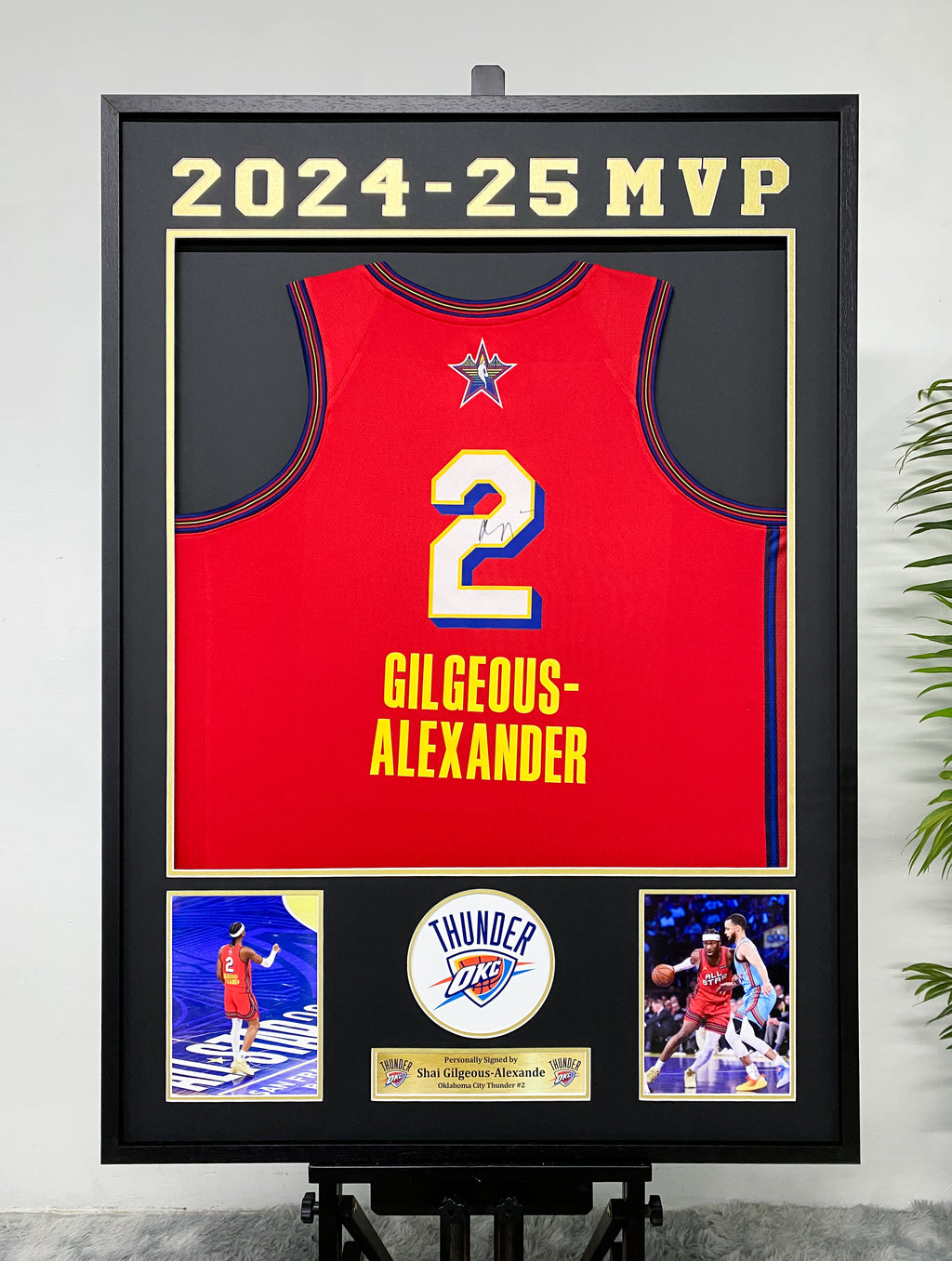 Signed Shai Gilgeous-Alexander OKC Thunder #2 All-Star Jersey Framing