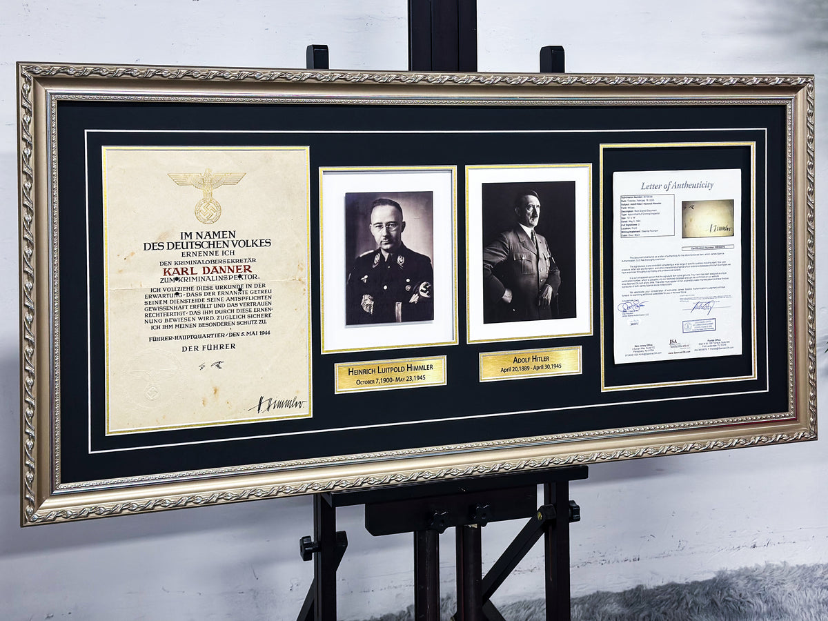 Historical Document & Autograph Memorabilia Custom Framed Display