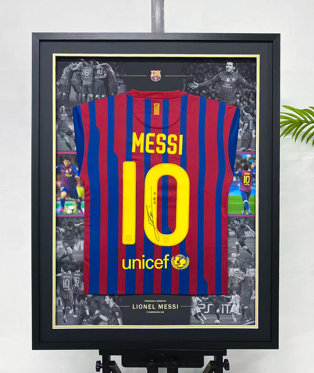 Lionel Messi Signed Barcelona Framed Jersey