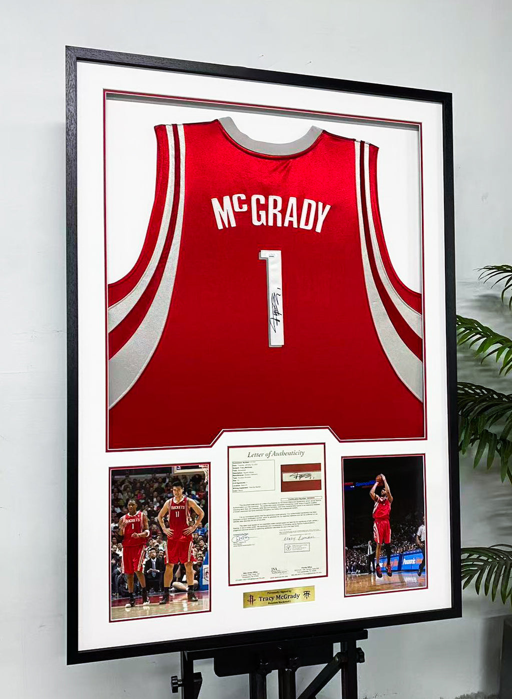Tracy McGrady Signed Rockets Framed Jersey