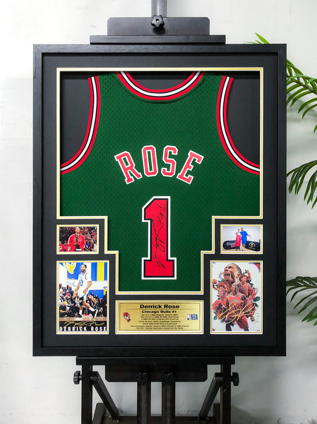 Derrick Rose Chicago Bulls Autographed Jersey Framed