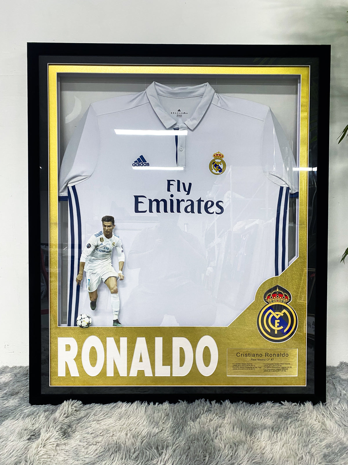 Cristiano Ronaldo Real Madrid #7 Jersey Framed