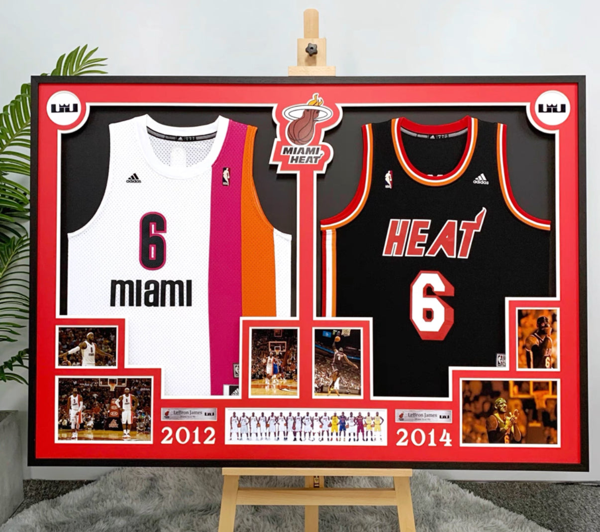 LeBron James Miami Heat Autographed Jersey | Custom Framed Display