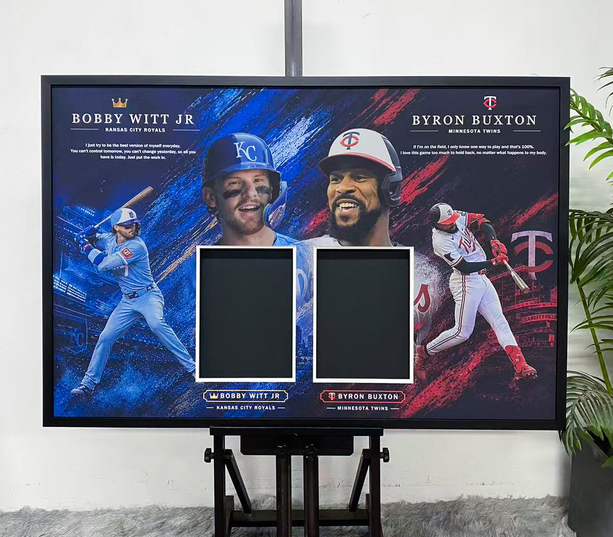 Bobby Witt Jr Byron Buxton Dual MLB Card Display Frame