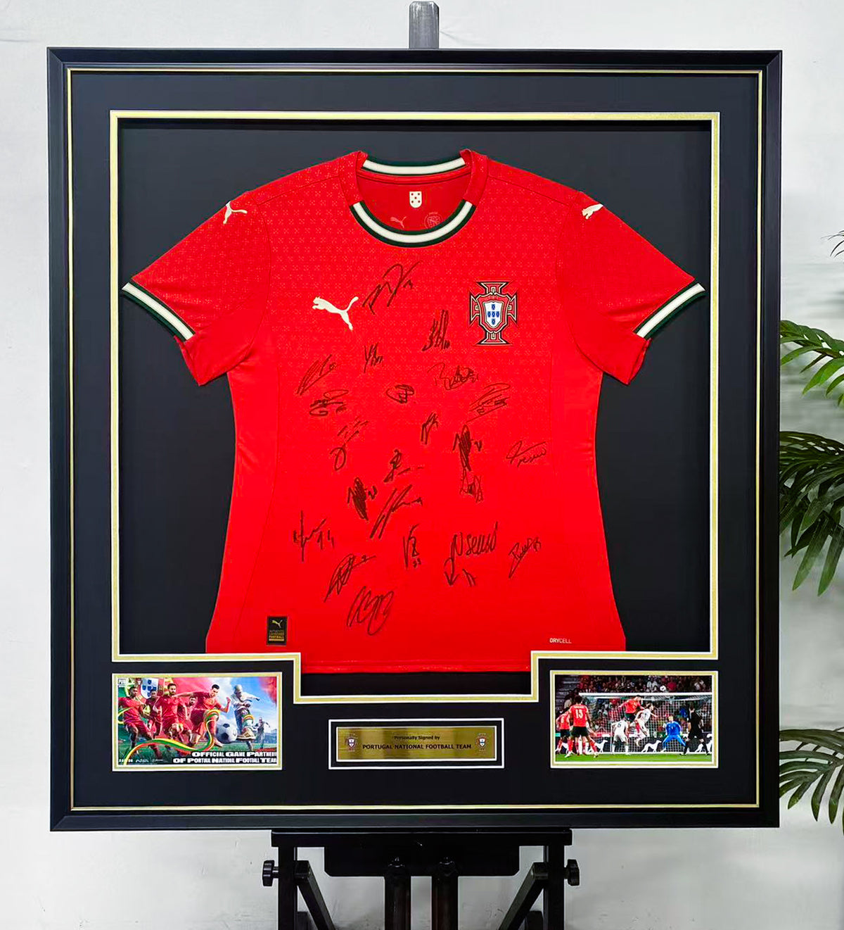 Portugal National Team Multi‑Signed Framed Jersey