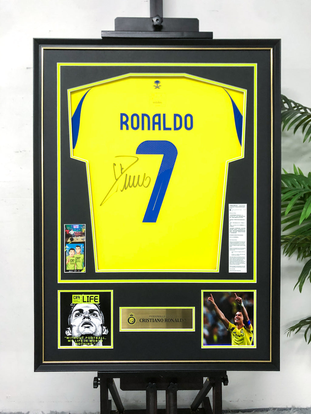 Cristiano Ronaldo Al-Nassr FC Autographed Jersey Framed