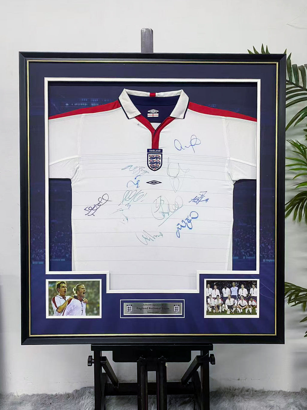 England National Team Multi‑Signed Jersey Framing