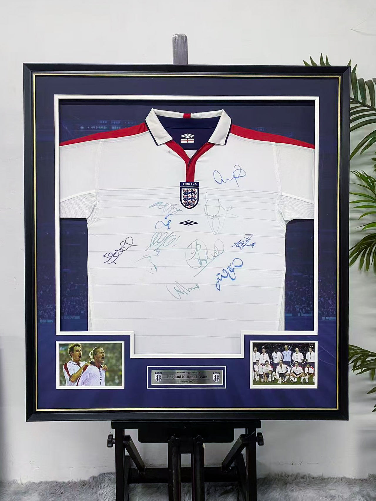England National Team Multi‑Signed Jersey Framing