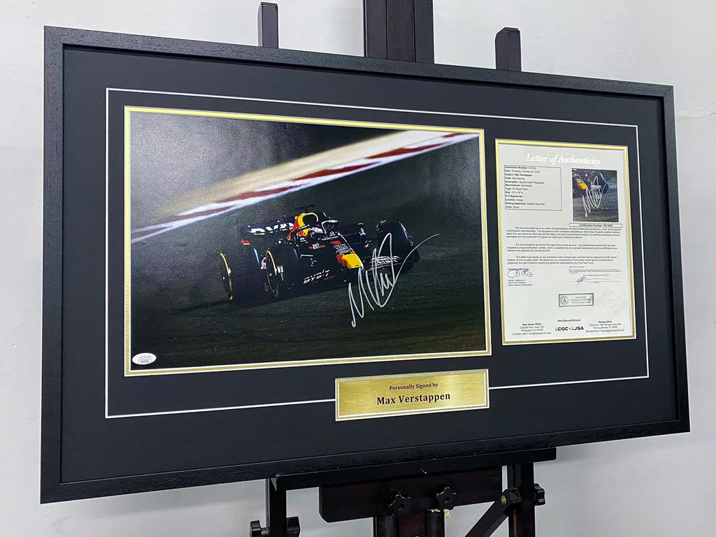 Max Verstappen Red Bull F1 Signed Photo Framed With JSA COA