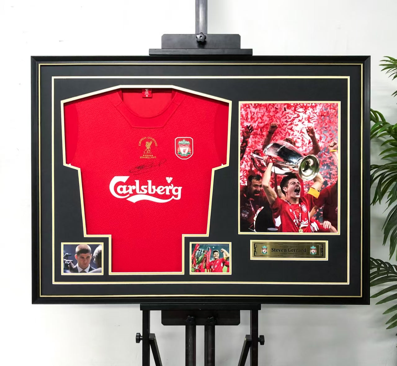 Steven Gerrard Liverpool FC Autographed Jersey Framed