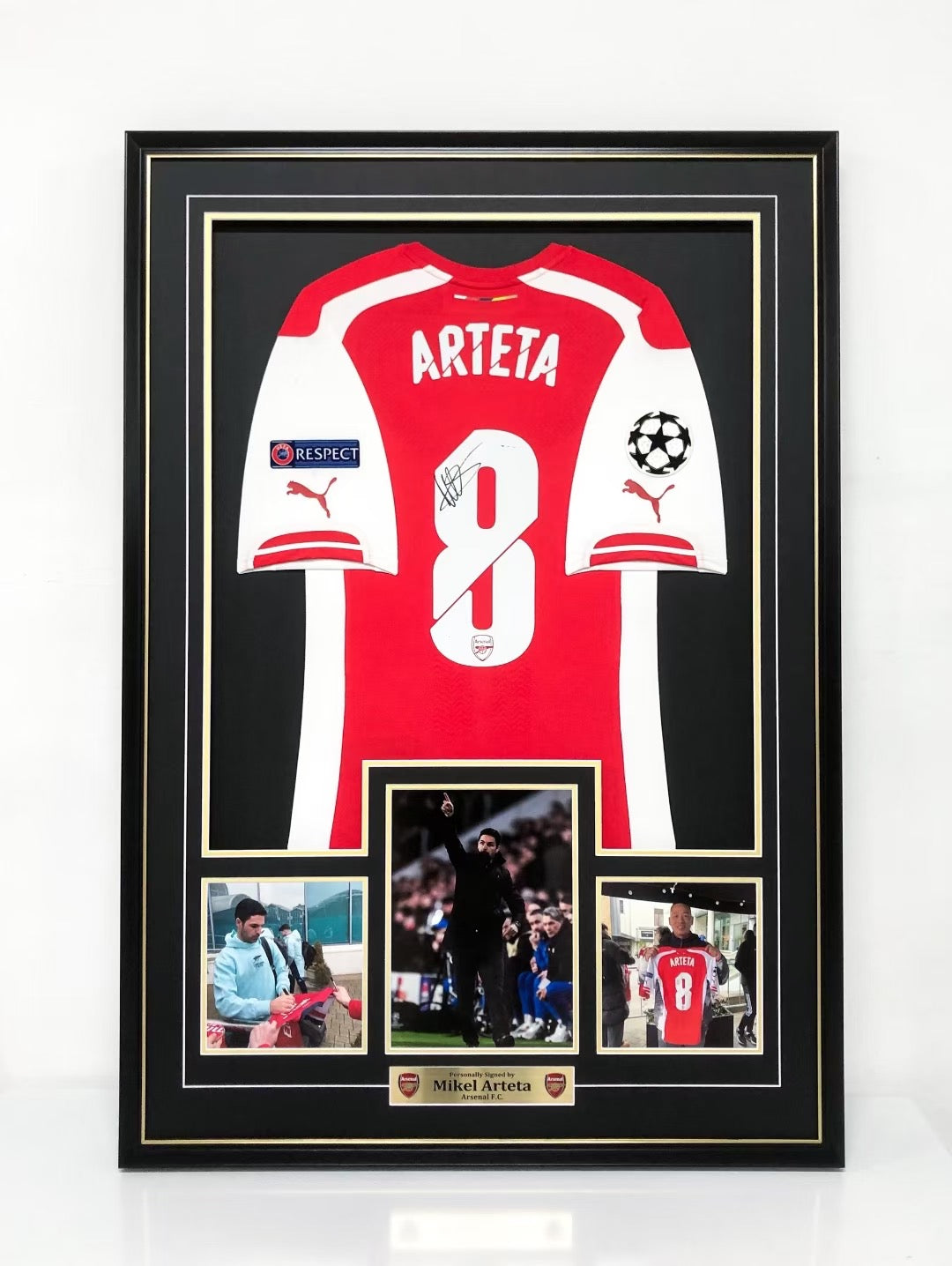 Mikel Arteta Arsenal Football Club Autographed Custom Framed Jersey